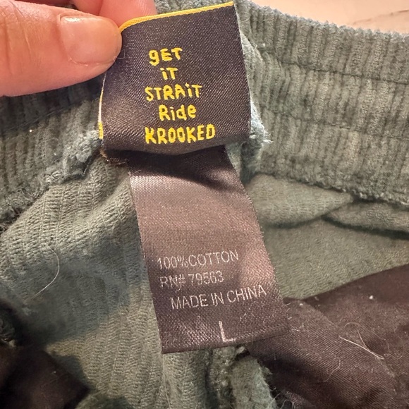 Teal Corduroy Pants with Embroidered Detail - Picture 3 of 4